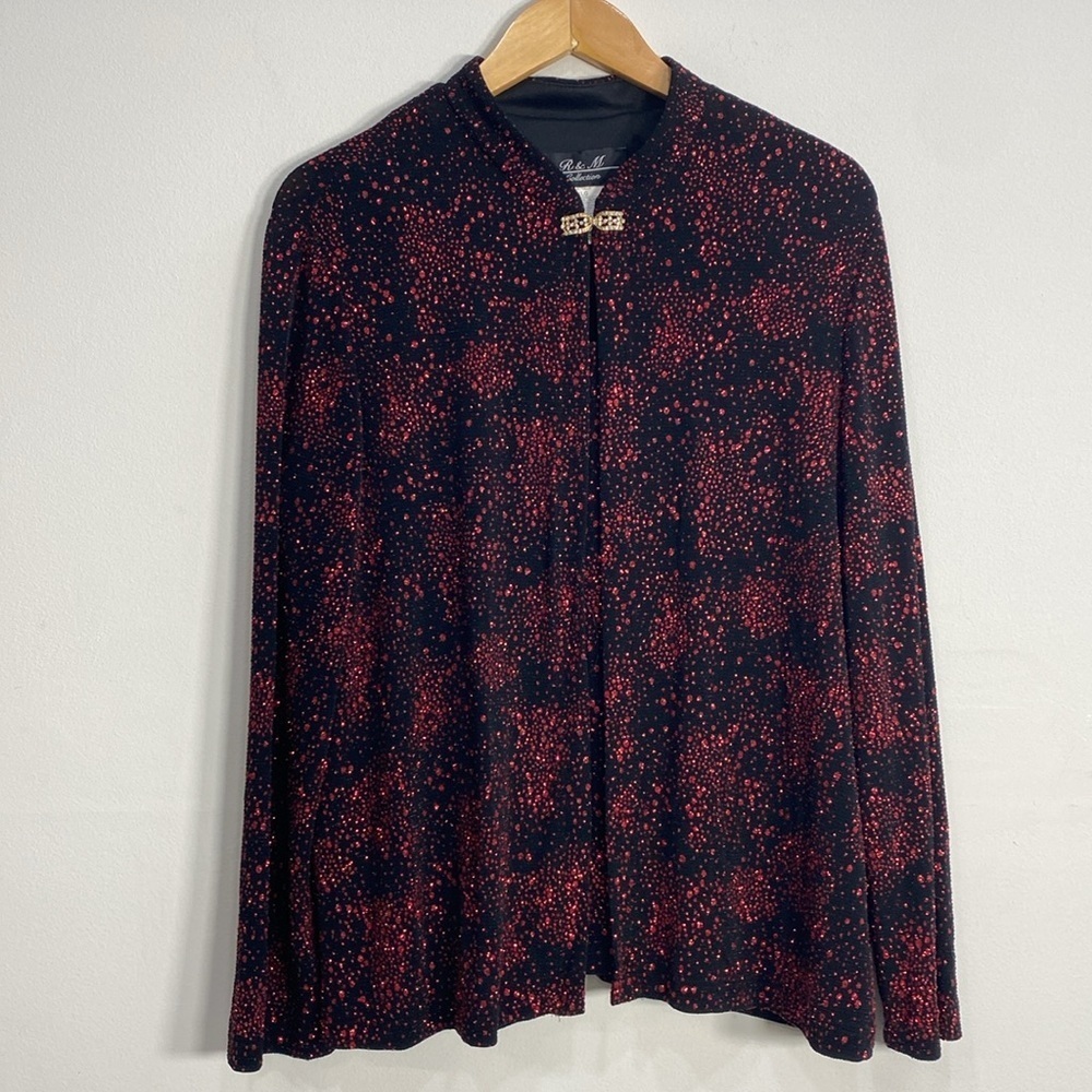 R&M Collection Evening Jacket‎ XL Red Sparkly